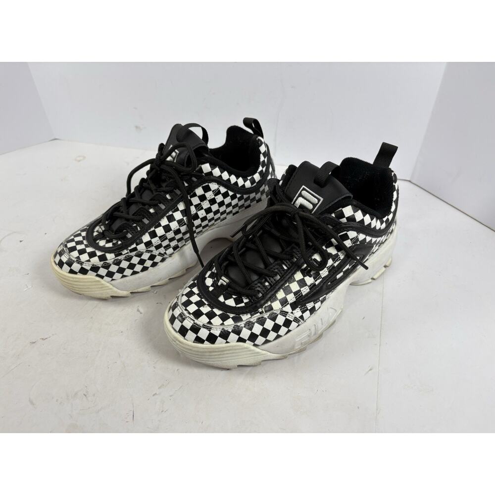 FILA Disruptor II Checkerboard Platform Sneakers Womens US 9 Chunky Shoes